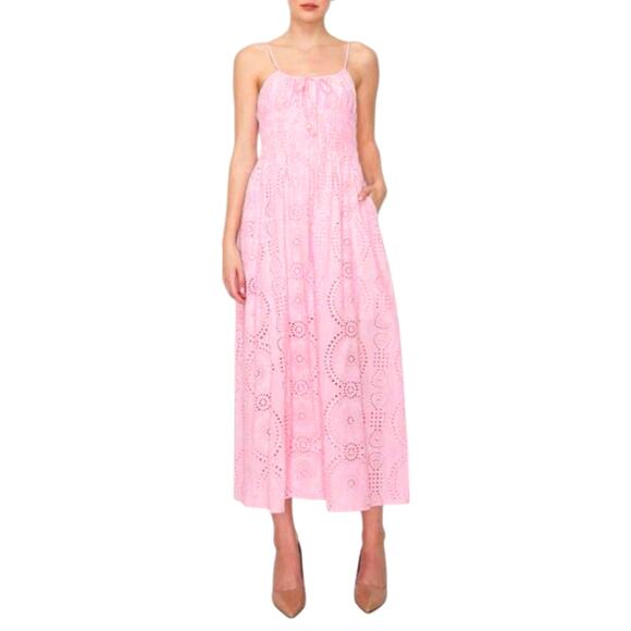 NWT MELLODAY Women's Sleeveless Lightweight Eyelet Maxi Dress - Picture 1 of 7